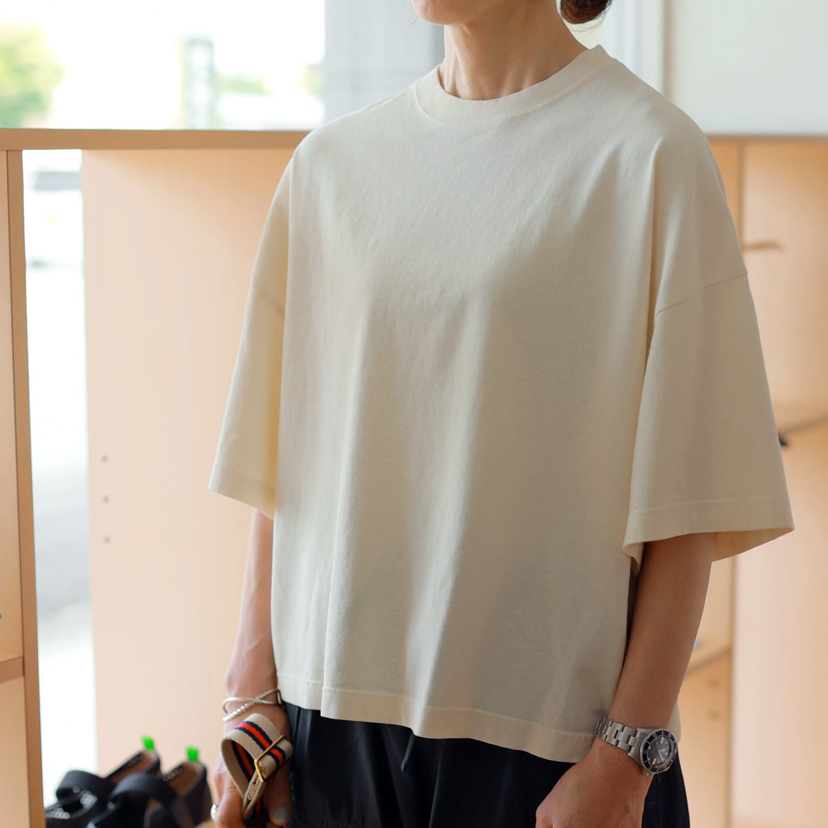 upper hights (アッパーハイツ) メルティーコットン ワイド Tee