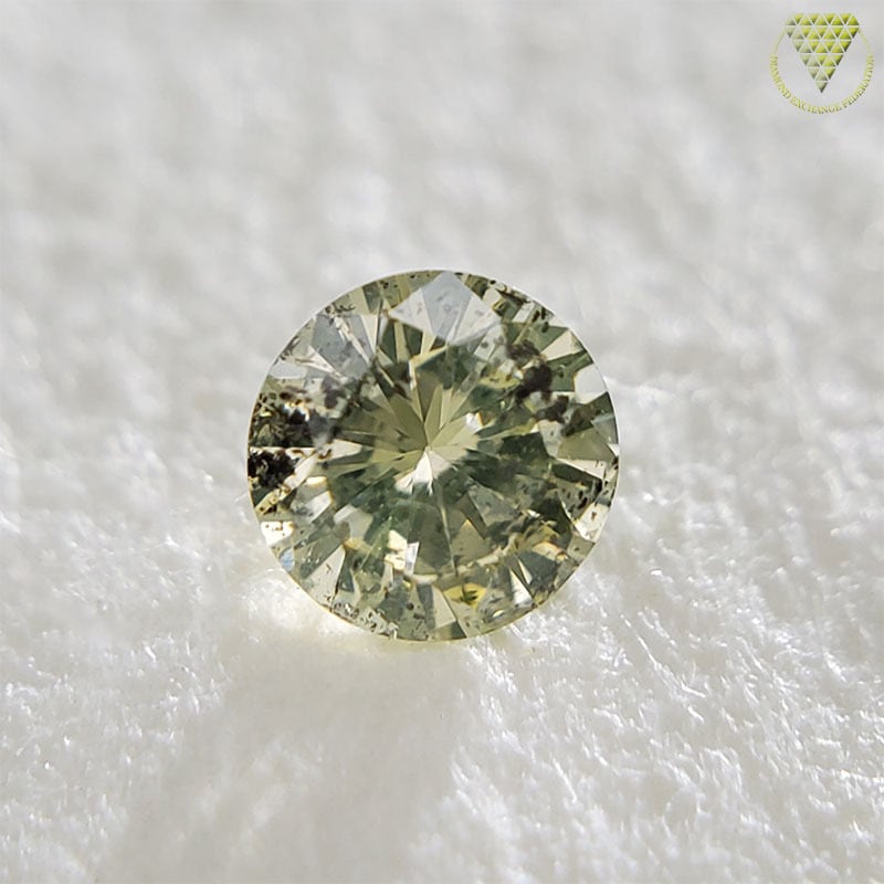 0.078 ct Fancy Light Graysh Greenish Yellow I1 AGT 天然 イエロー