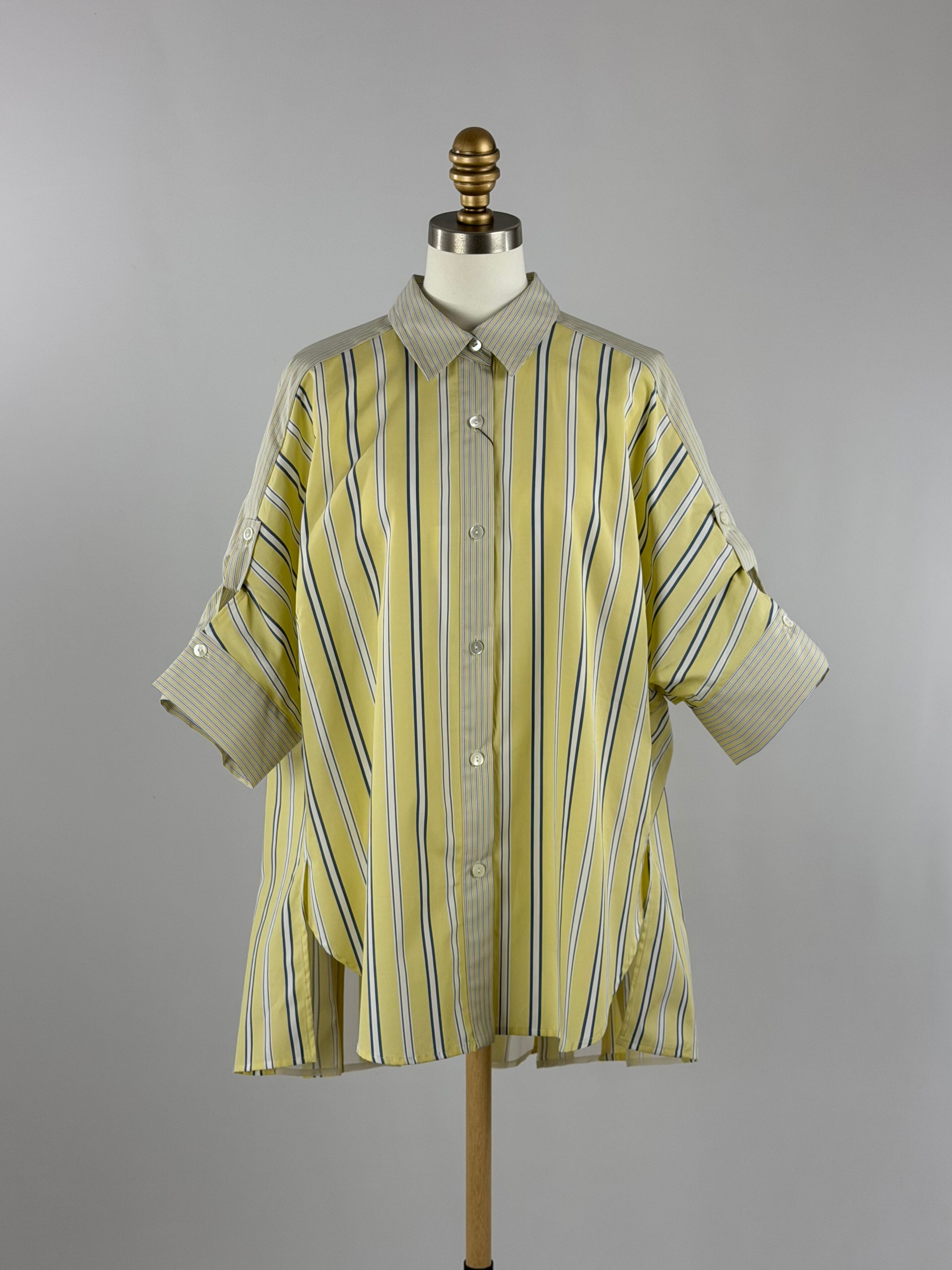 シアータックストライプシャツ|イエロー|Lallia Mu