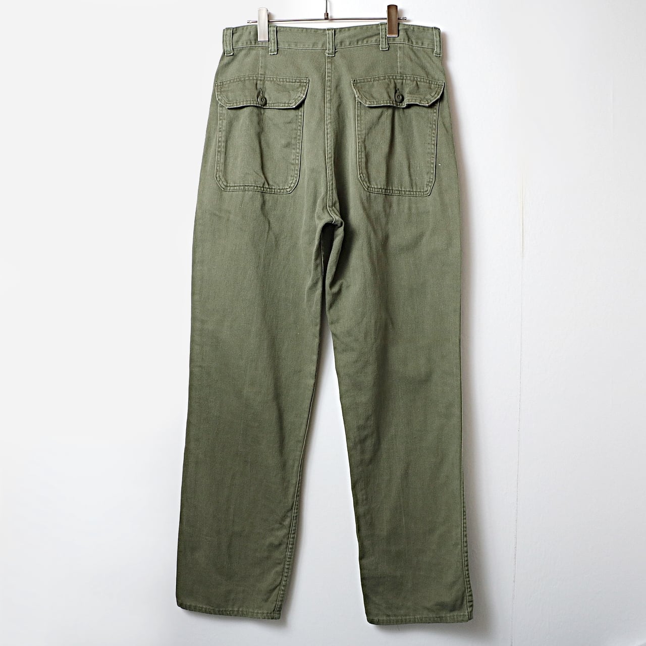70s US ARMY OG107 ベイカー ミリタリー パンツ ジップ 古着 used