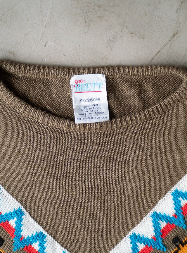 "Sue BRETT" 1980s Acrylic knit pullover