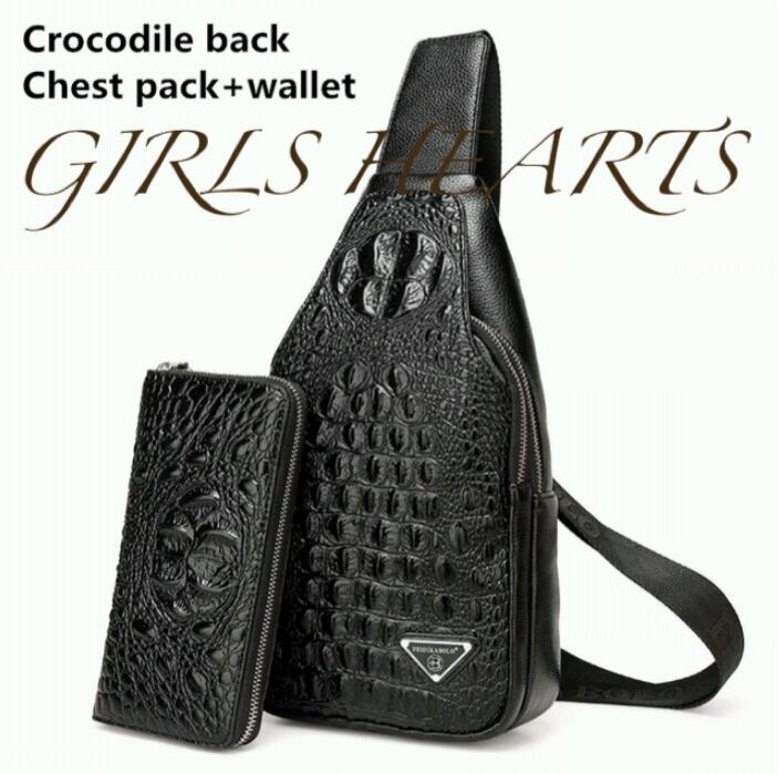 ブレスレット送料無料ブラック黒ワニ革クロコダイル高級フェイクレザーショルダーハンドバッグ財布