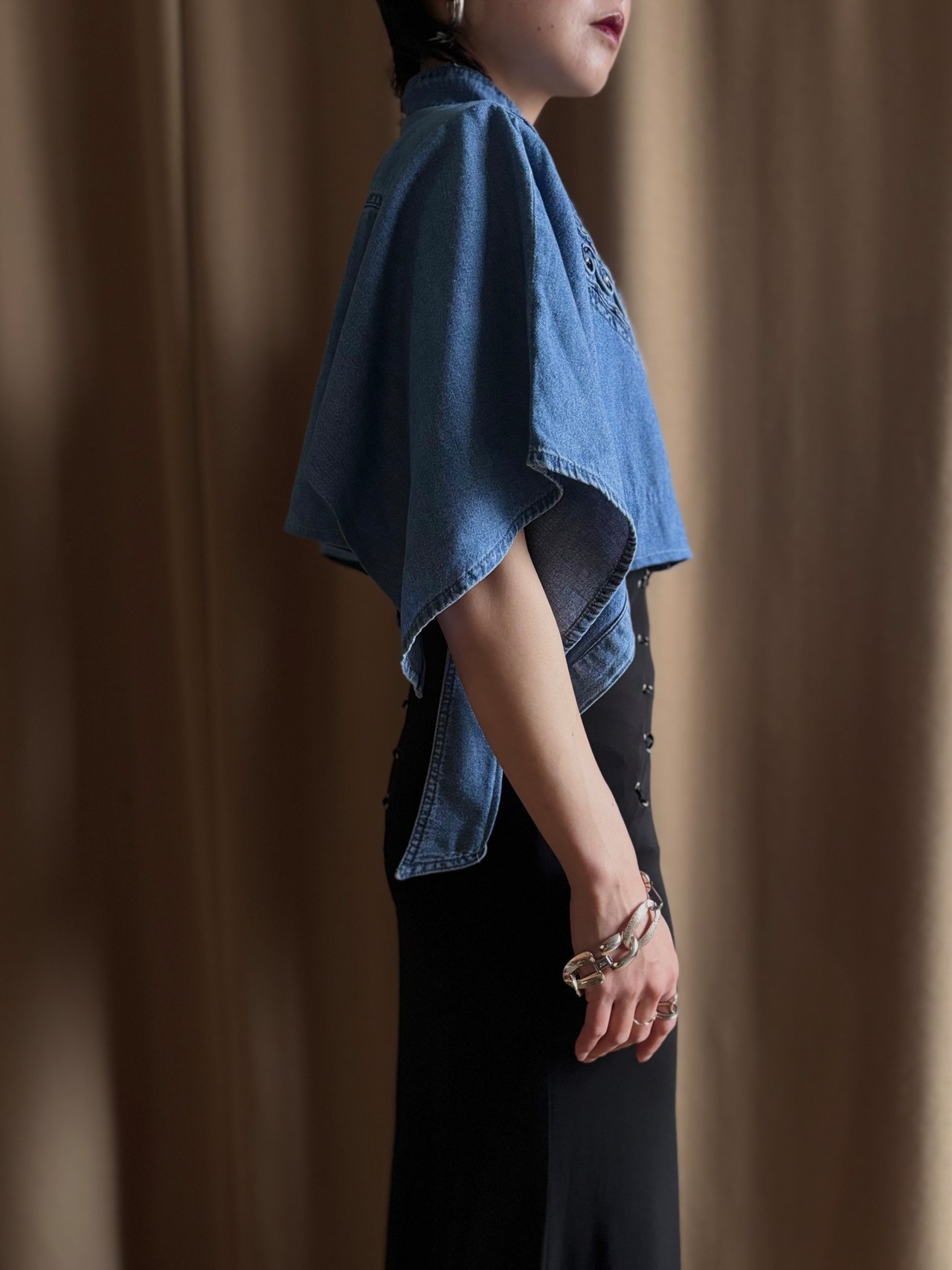 sculptural sleeve remake dungaree shirt-5200-4