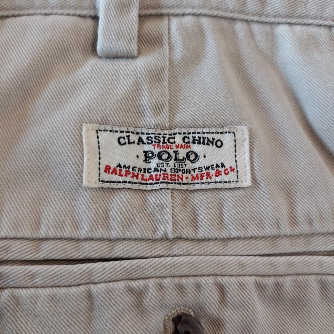 ポロバイ ラルフローレン W36 ポロチノ 90s ベージュ 古着 14955 | fuufu