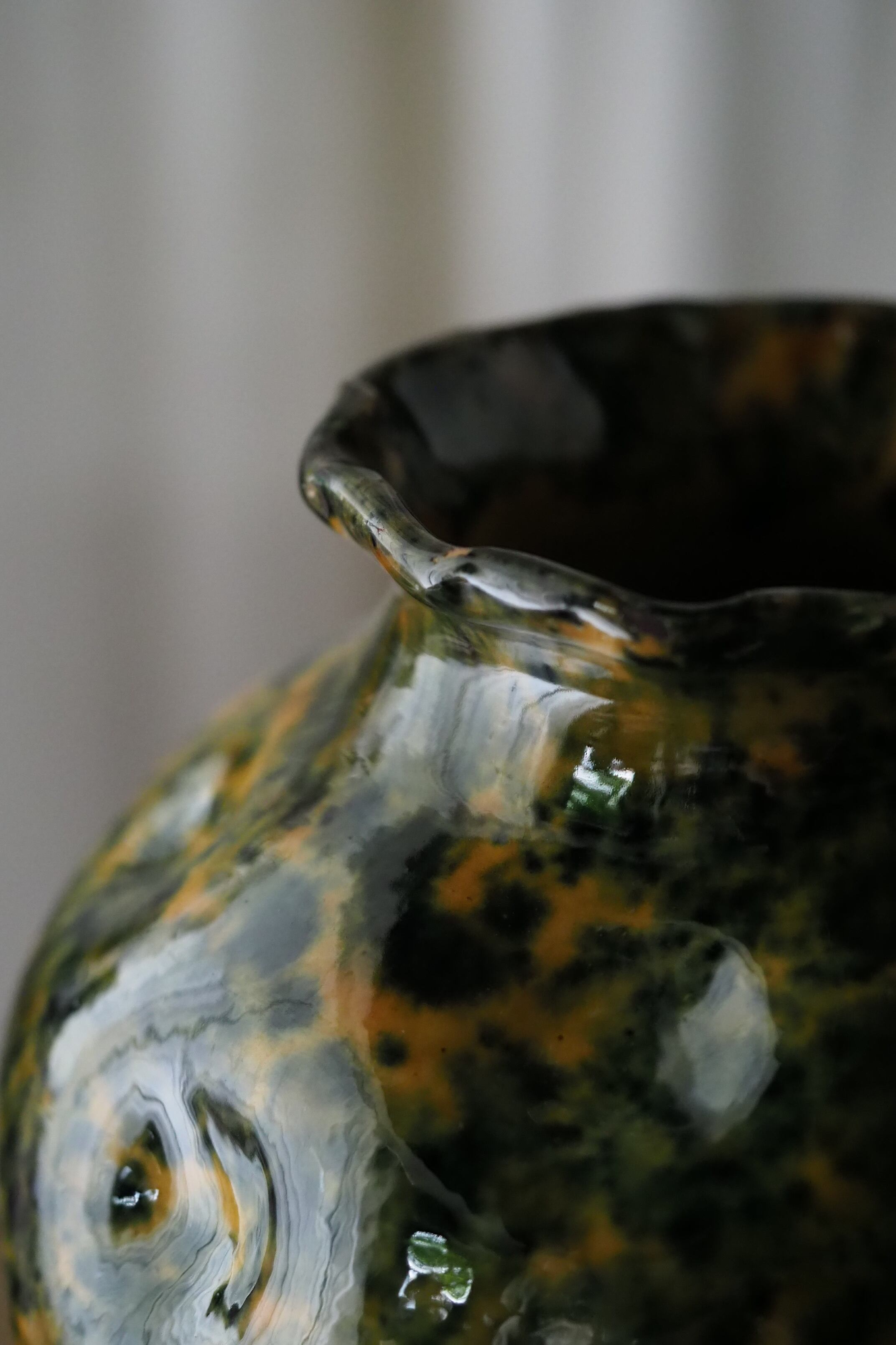 凹凸ある南仏花器-antique french pottery vase | アンティーク