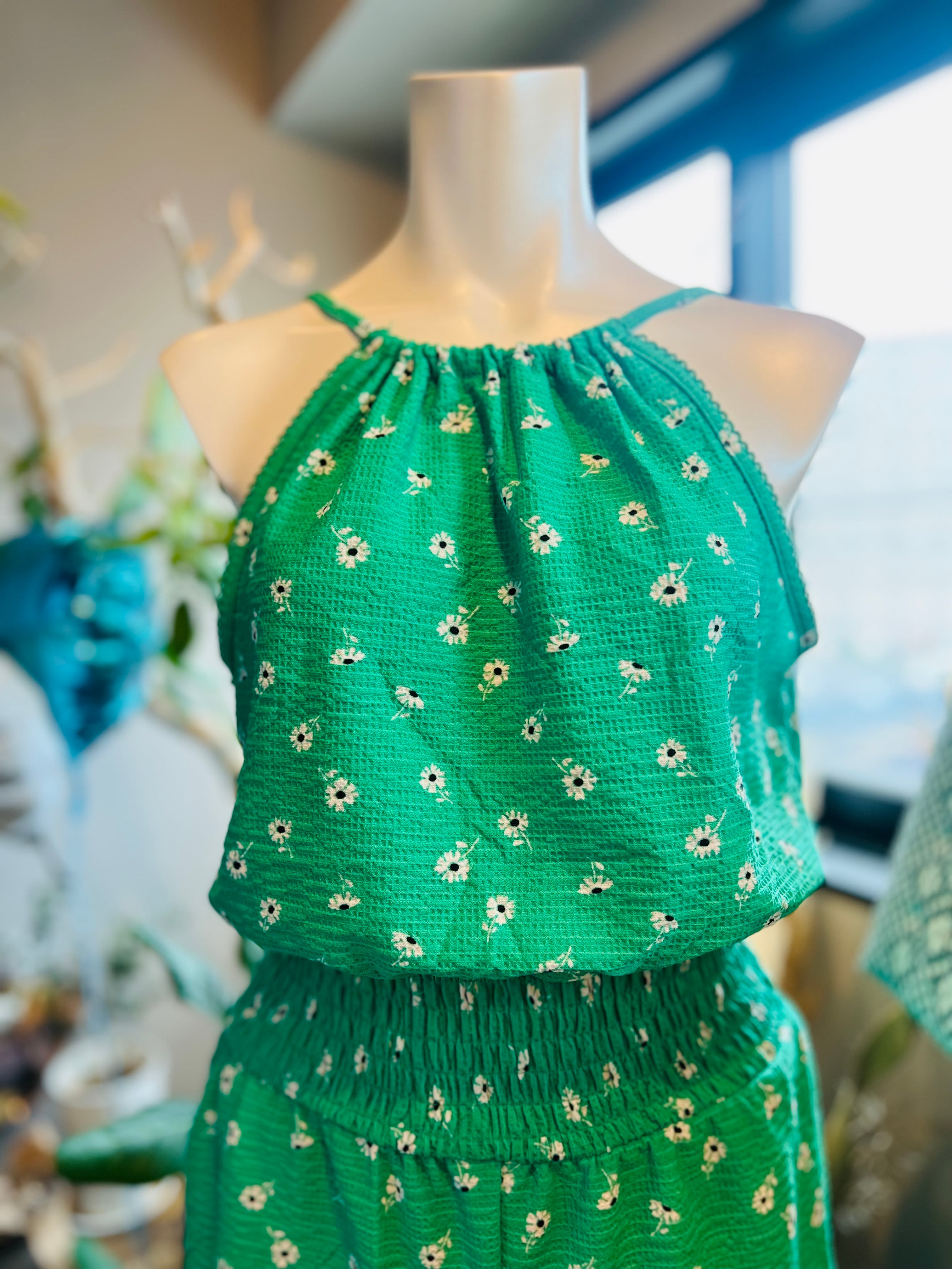 ヴィンテージ　花柄　ショートオール フロントジップゴブランタイトスカート ヴィンテージ フラワー