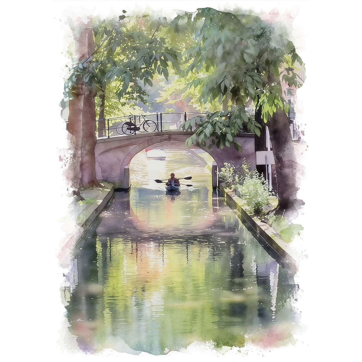 絵画 風景画(街並み) オランダ ユトレヒト インテリアアート額付き