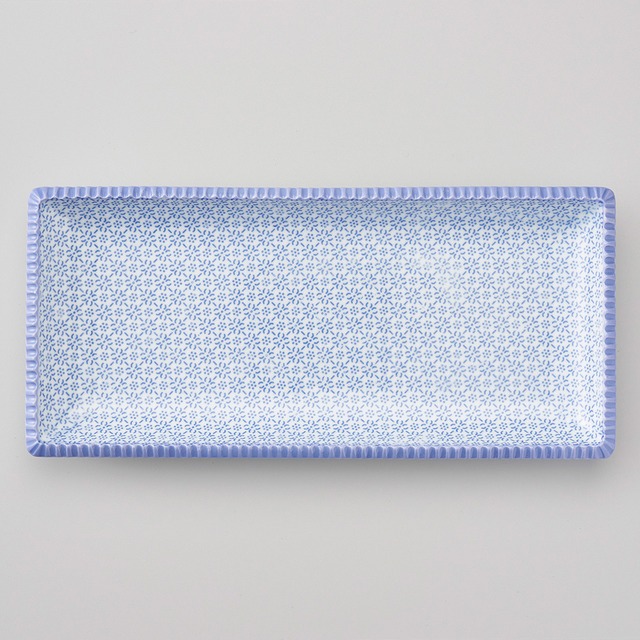 胡麻鍋島小紋ブルー長角皿