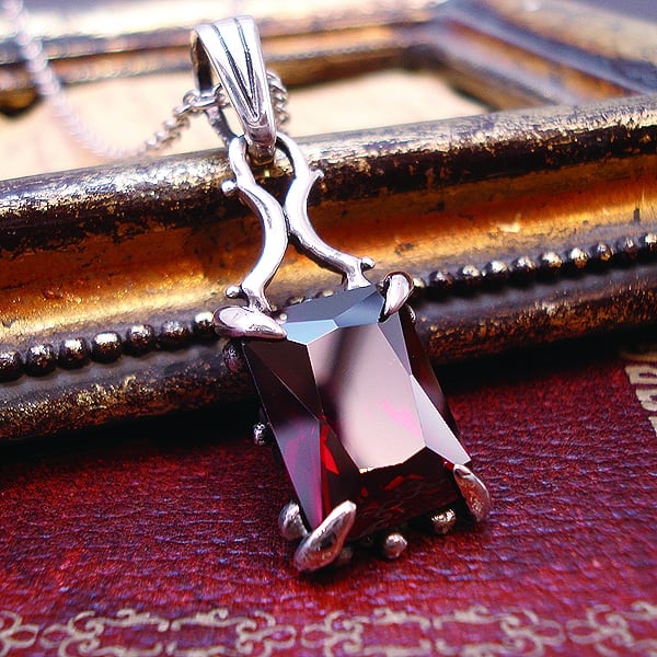 SILVER925 Pendant TOP -シルバー925 レッドジルコニア ペンダントTOP