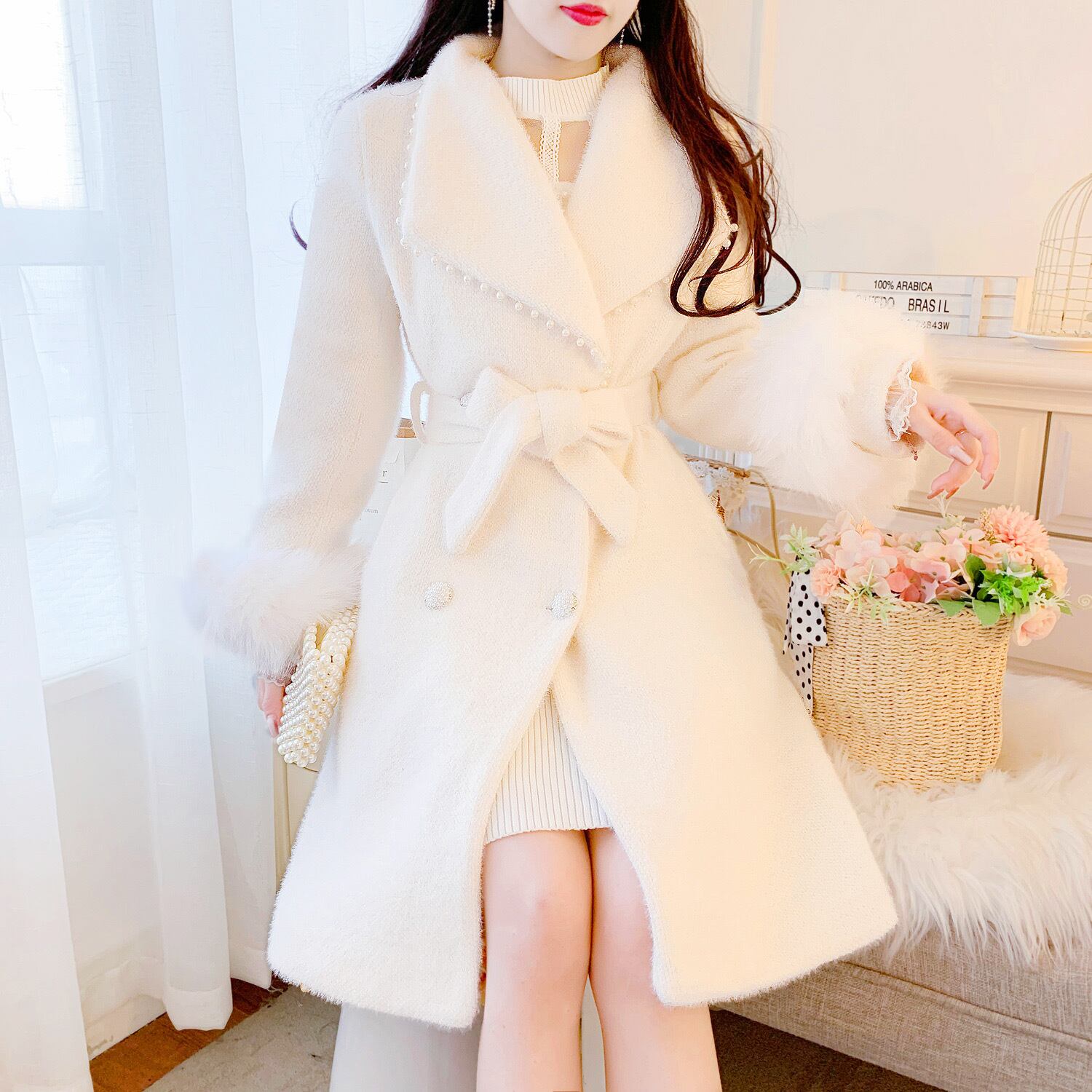 コート 白 水色 コート 丸襟 ジャケット アウター コート お嬢様