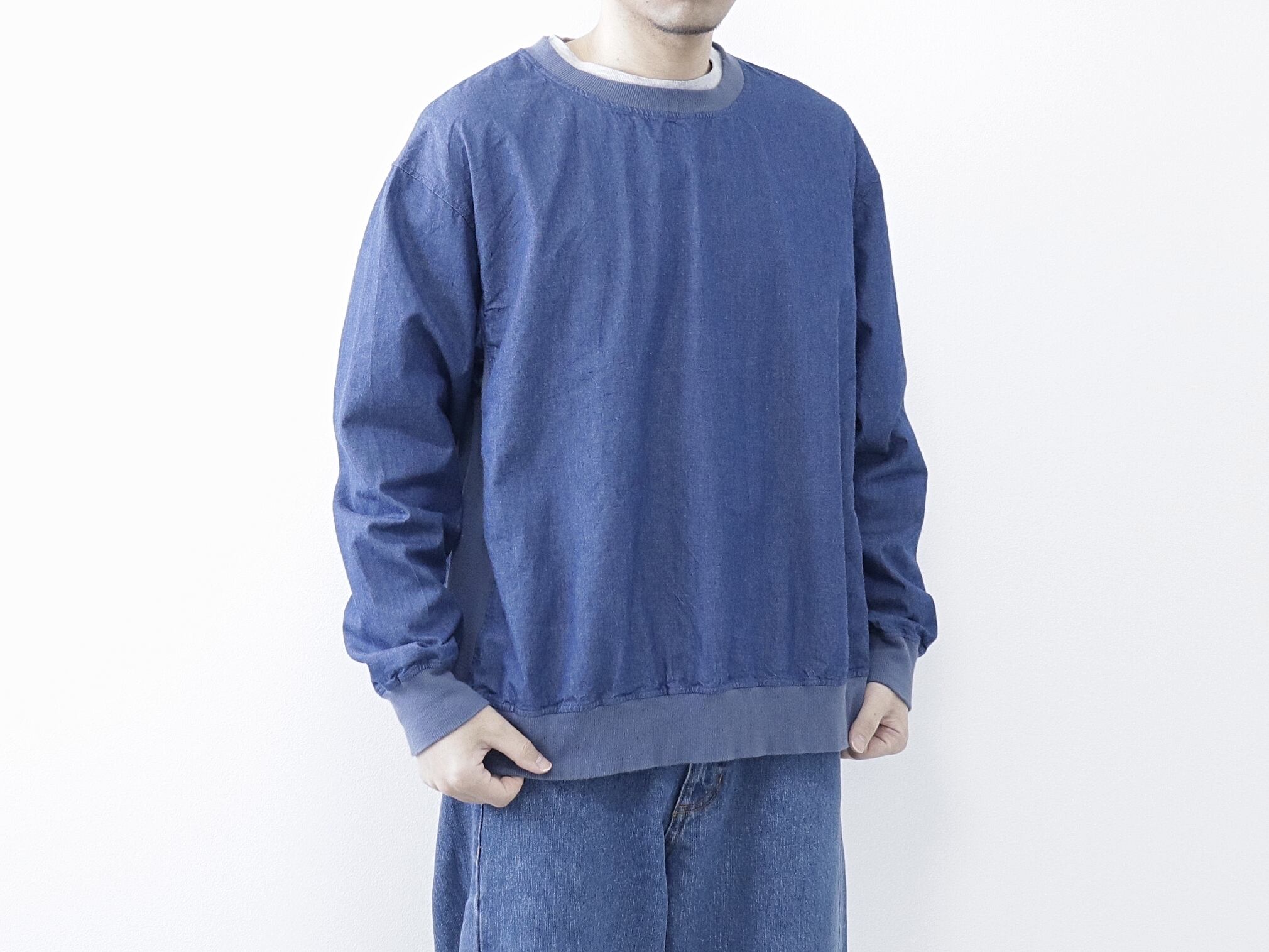 have a good day / LIGHT DENIM PULLOVER - BLUE ハブアグッドデイ / ライト デニム プルオーバー - ブルー