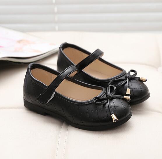 【新作】【送料無料】 ボウノットPUレザー子供スニーカーキッズ幼児フラットシューズ付き履物幼児子供女の子靴 リボン AL expec465446811520