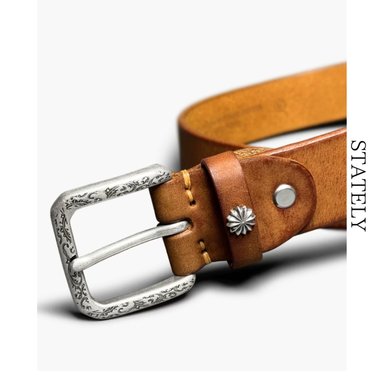 Vintage Buckle レザーベルト/3color_A09・画像3