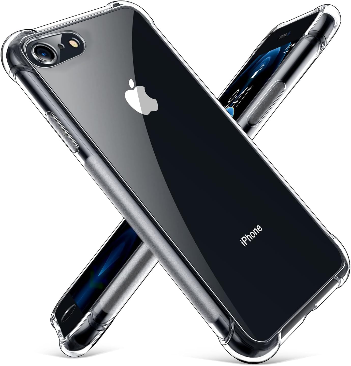 LAYJOY 対応 iPhone SE 第3世代 用/ SE2 / SE/ 8 / 7 用 軽量 ケース 4.7インチ用 透明ソフトTPU 米軍MIL規格 耐衝撃 カバー 対応 アイフォン SE3 SE2 SE 8 7 スマホケース(クリア)