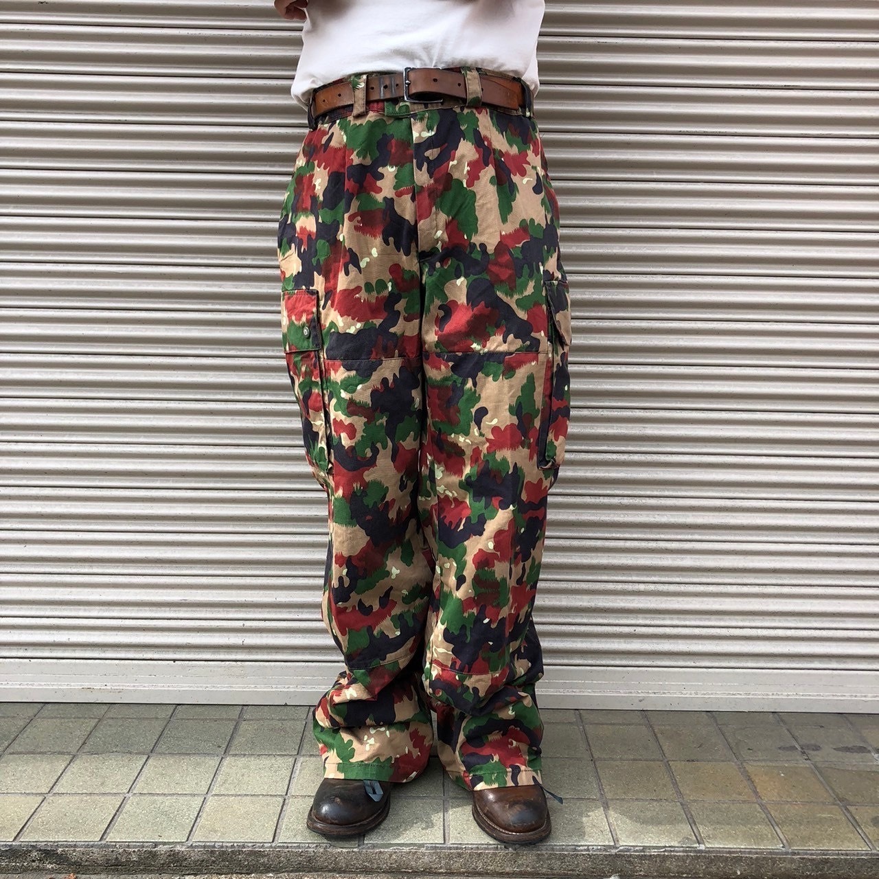 良品 80s Swiss Army スイス軍実物 M83アルペンカモカーゴパンツ 