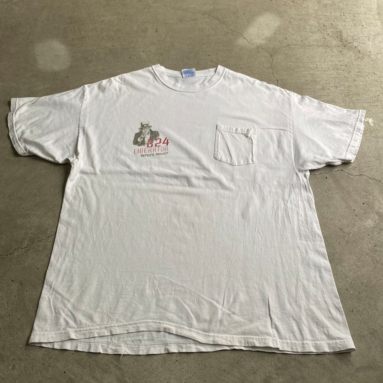 90年代 アンクルサム B-24 LIBERATOR バックプリント ポケットTシャツ 