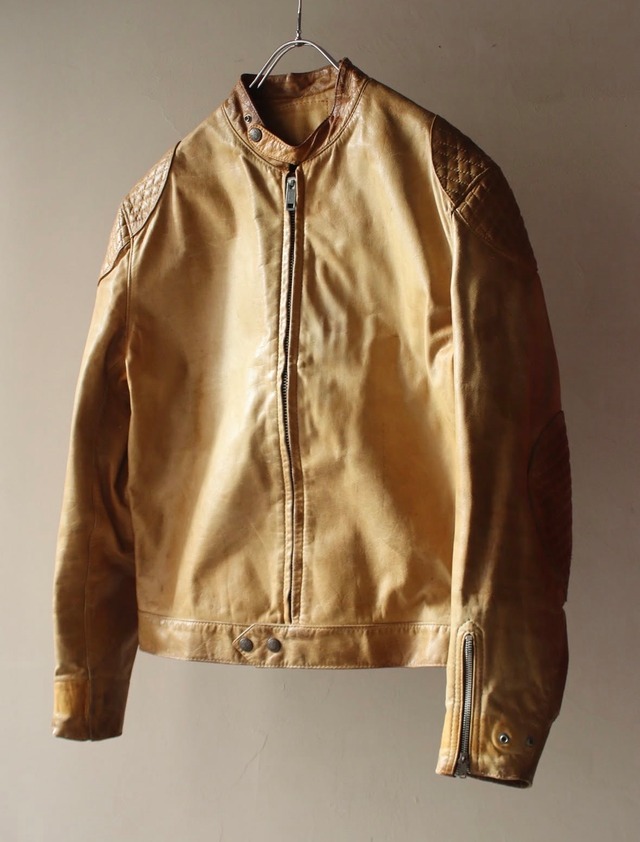 1970’s leather single riders jacket . size large .