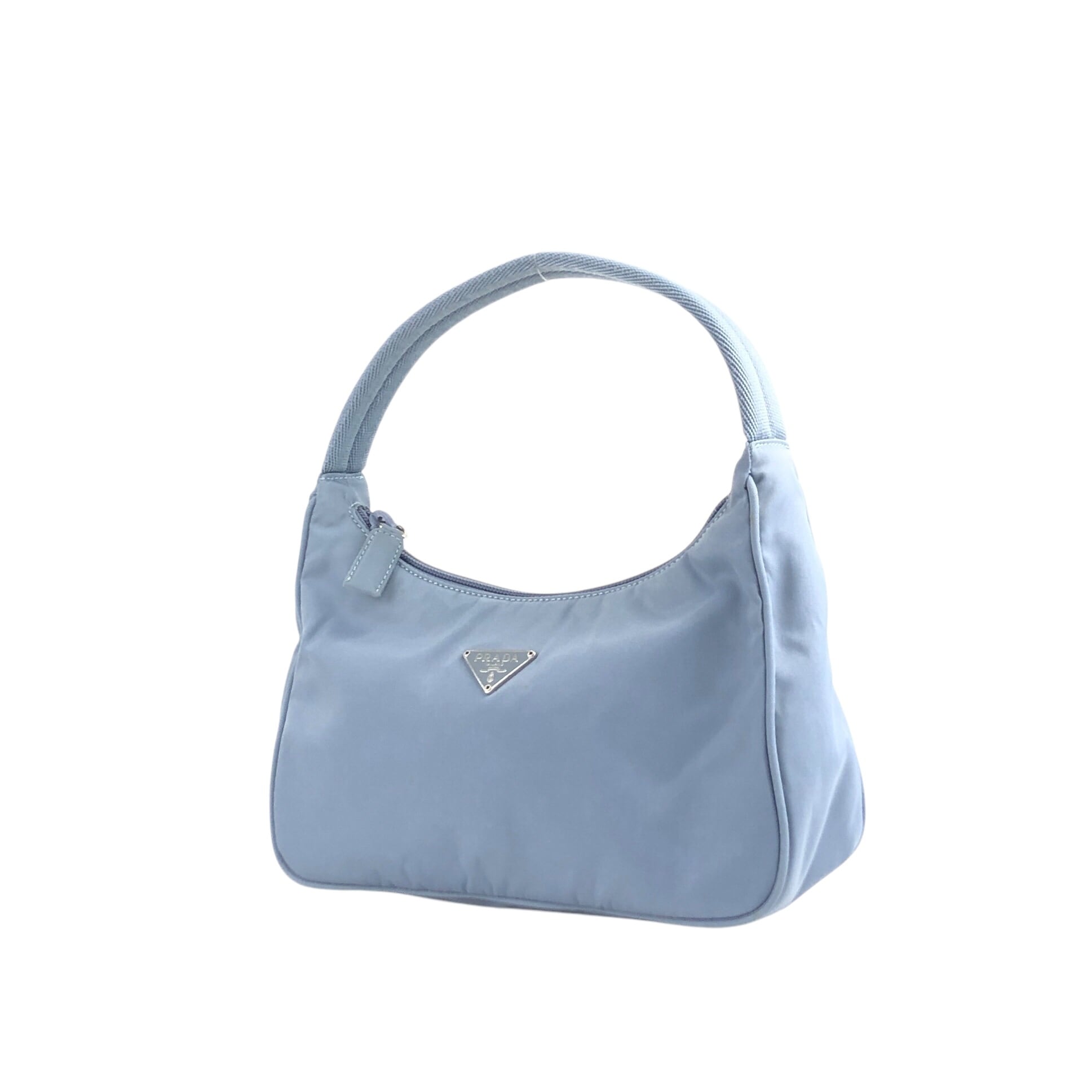 PRADA プラダ ハンドバッグ 水色 トライアングルロゴ ナイロン ミニ