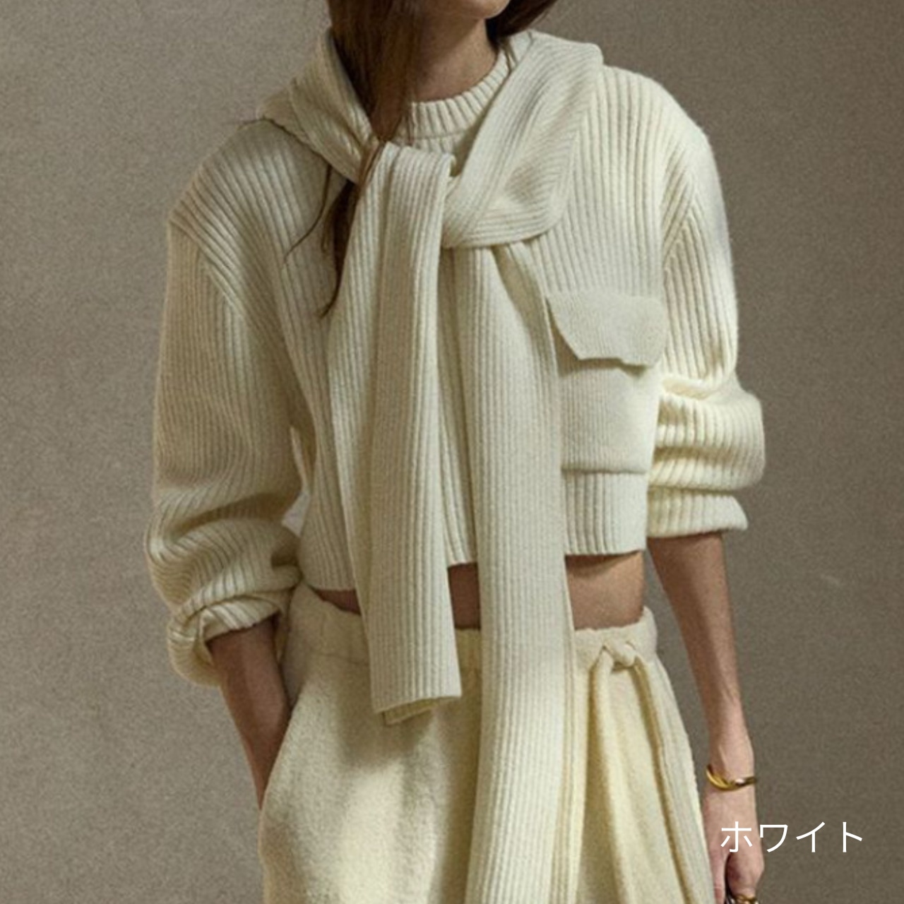 Hooded Knit Scarf T4238