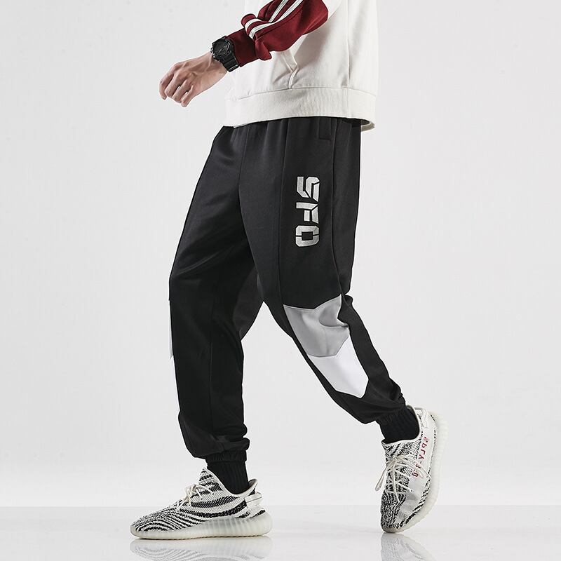 Yidaoヴィンテージ19秋の文字印刷カラーマッチングカジュアルパンツメンズイーズタイドブランドパーソナリティルーズオールマッチスポーツパンツ-アリババ オータム 秋物 ビンテージ hip6-161130474569356