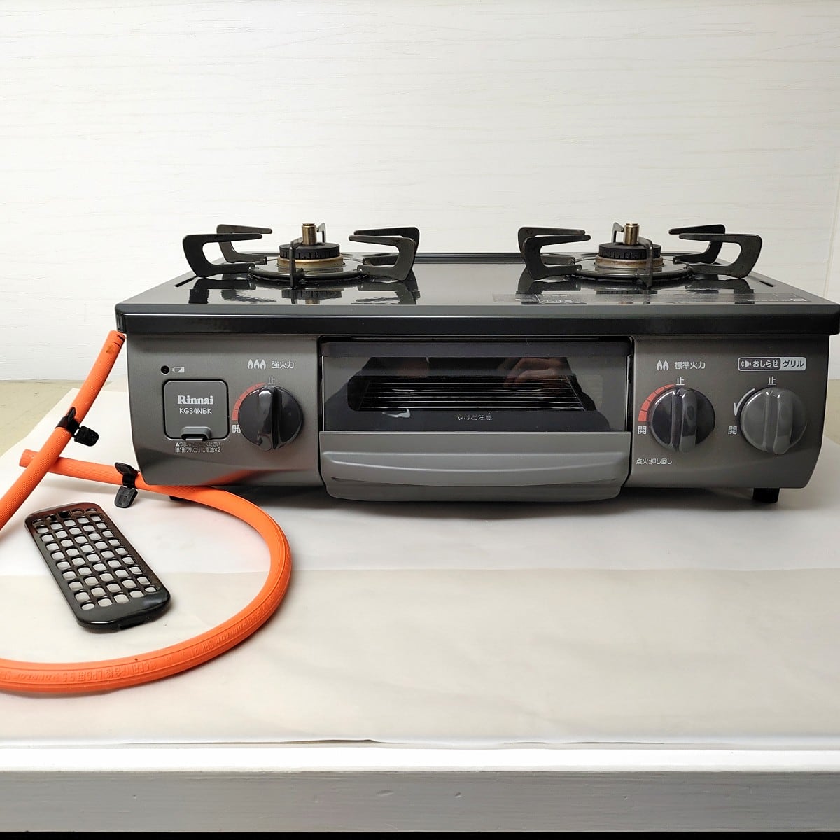 Rinnai・リンナイ・グリル付ガステーブル・コンロ・KG34NBKL・LPガス 