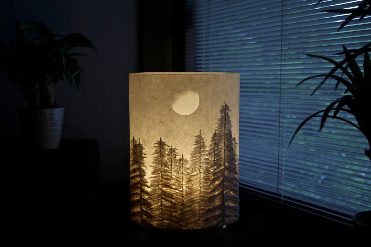 彼方へ」和紙de夜空のランプシェード | 漉工房 SUKIKOUBOU