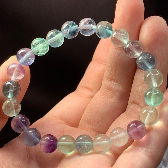 f114.透明度有り、爽やか系フローライトブレスレット