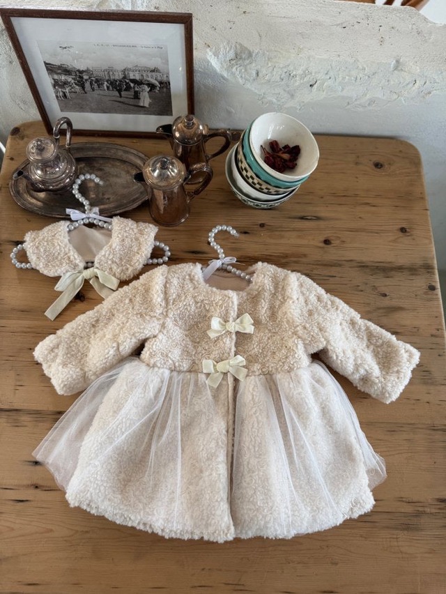 予約 / XS−L rose coat cream / marron