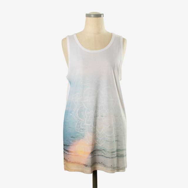 ヨガプリントタンク　オーシャン１　Yoga Print tank top Ocean1