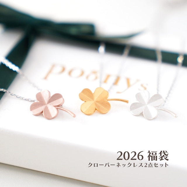 【2026福袋】幸運のクローバーネックレス2点/カラーチョイス《送料無料》