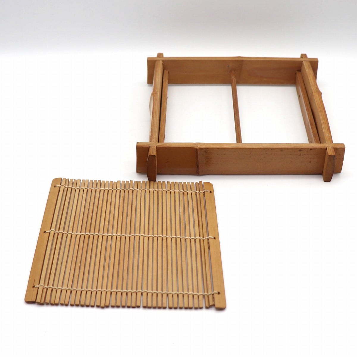 井桁そば皿・3段・竹ス付・ざる蕎麦・No.210320-25・梱包サイズ80