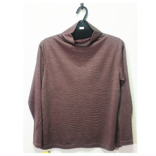 N-6024-7 【特選】シルク長袖ハイネックカットソー　Ｍ～Ｌ　カーメル激安価格8９００円→驚異の在庫一掃価格５９００円