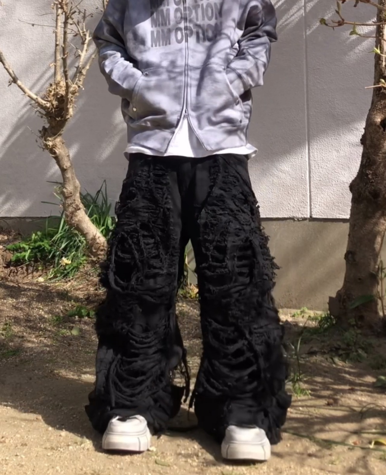 all damage devil black denim pants | mmoption