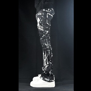ELDOLADO wax flare white paint pants【ES035】