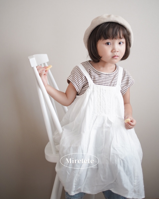 【取寄】レイヤードコーデに大活躍!Aライン白キャミソールワンピース