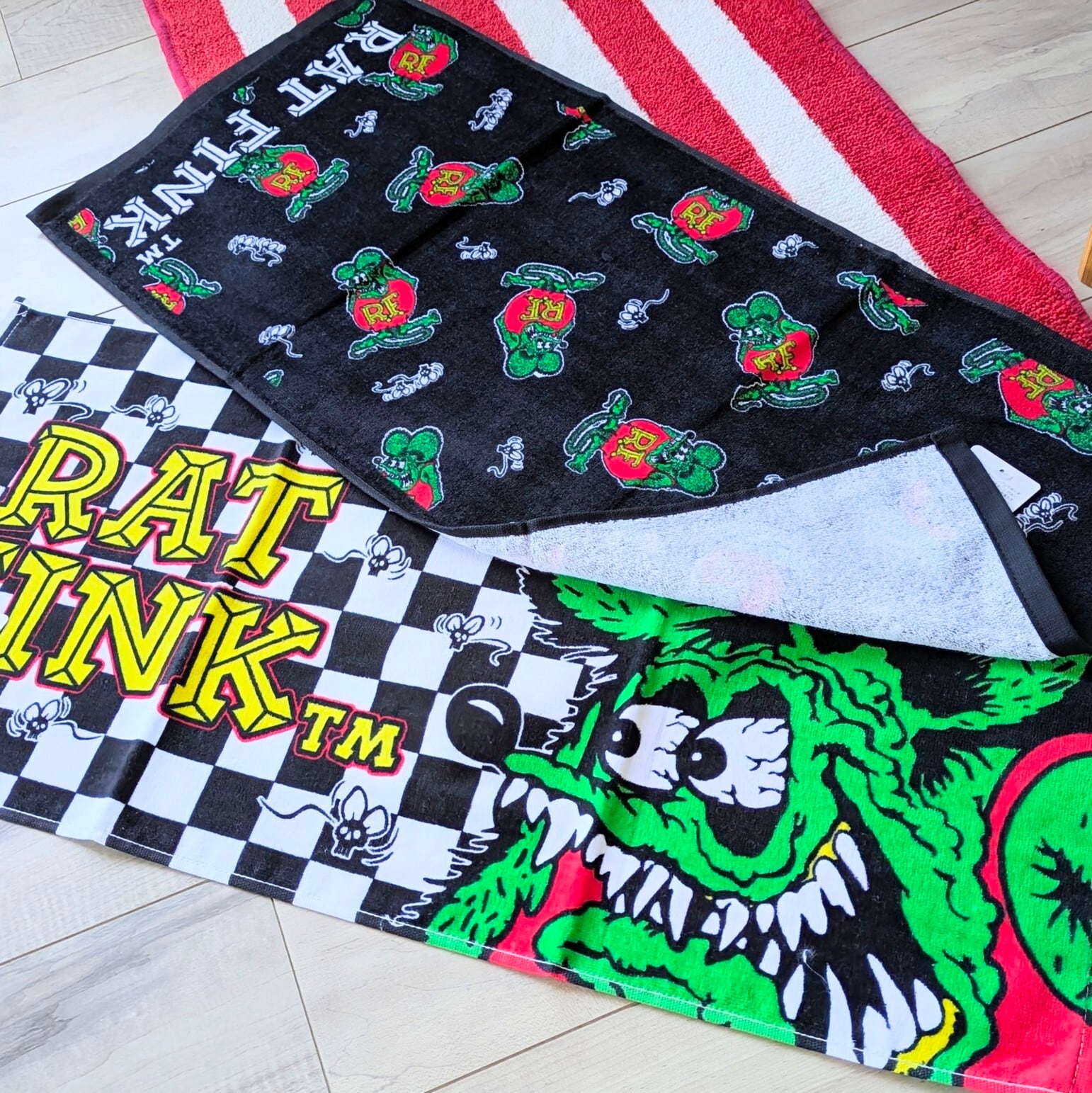 【 RATFINK ( ラットフィンク ) 】 FACE TOWEL / フェイスタオル 〚アメリカン雑貨 アメトイ〛