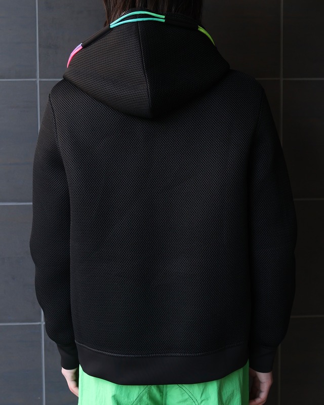 Mesh zip-up hoodie