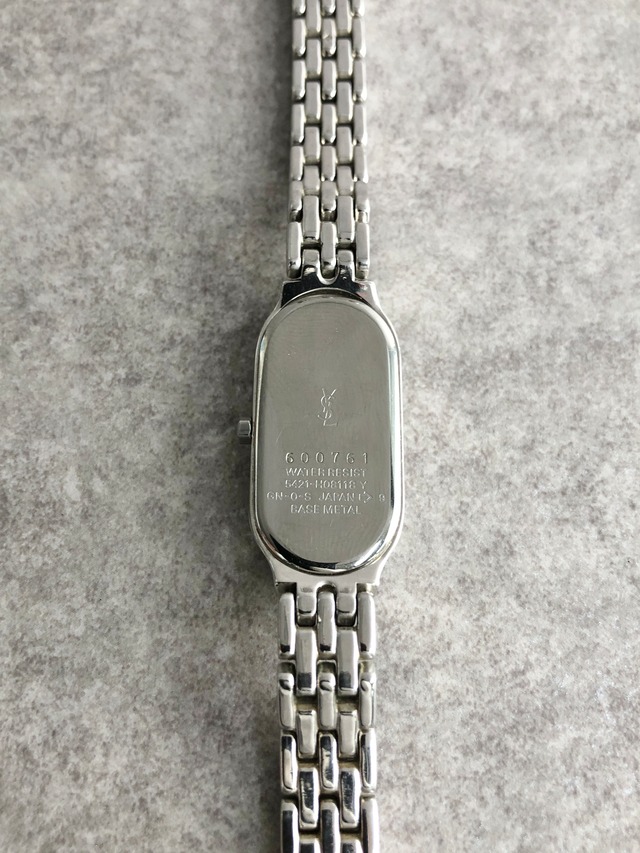 Yves Saint Laurent イヴ・サンローラン 腕時計 シルバー ブルー YSL ステンレススチール 5421-H08118 クウォーツ vintage ヴィンテージ オールド wiaeny