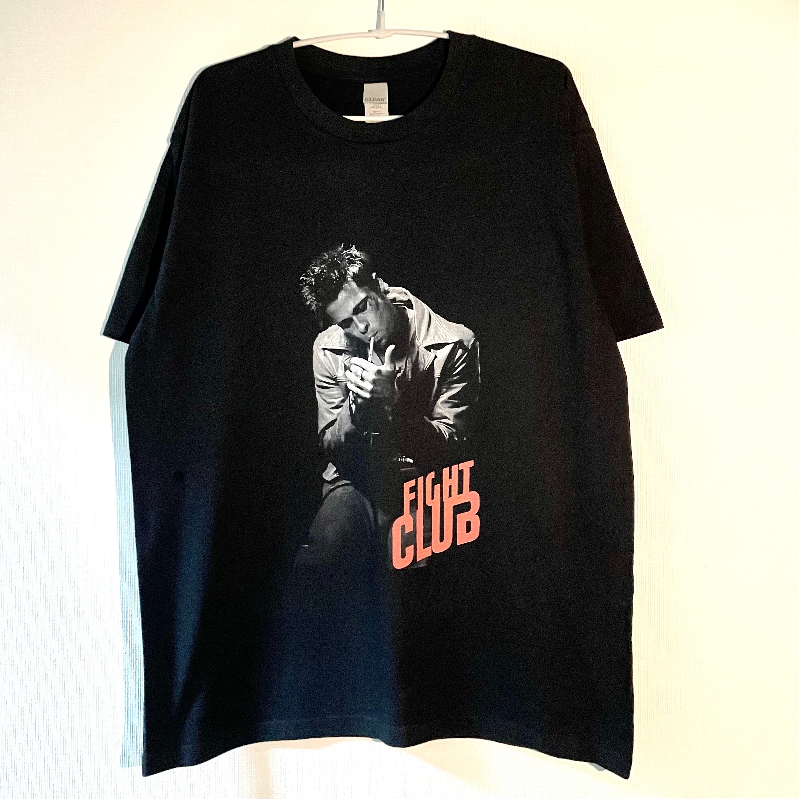 ファイトクラブTシャツfightclub ブラッドピット 映画 ムービー XL黒