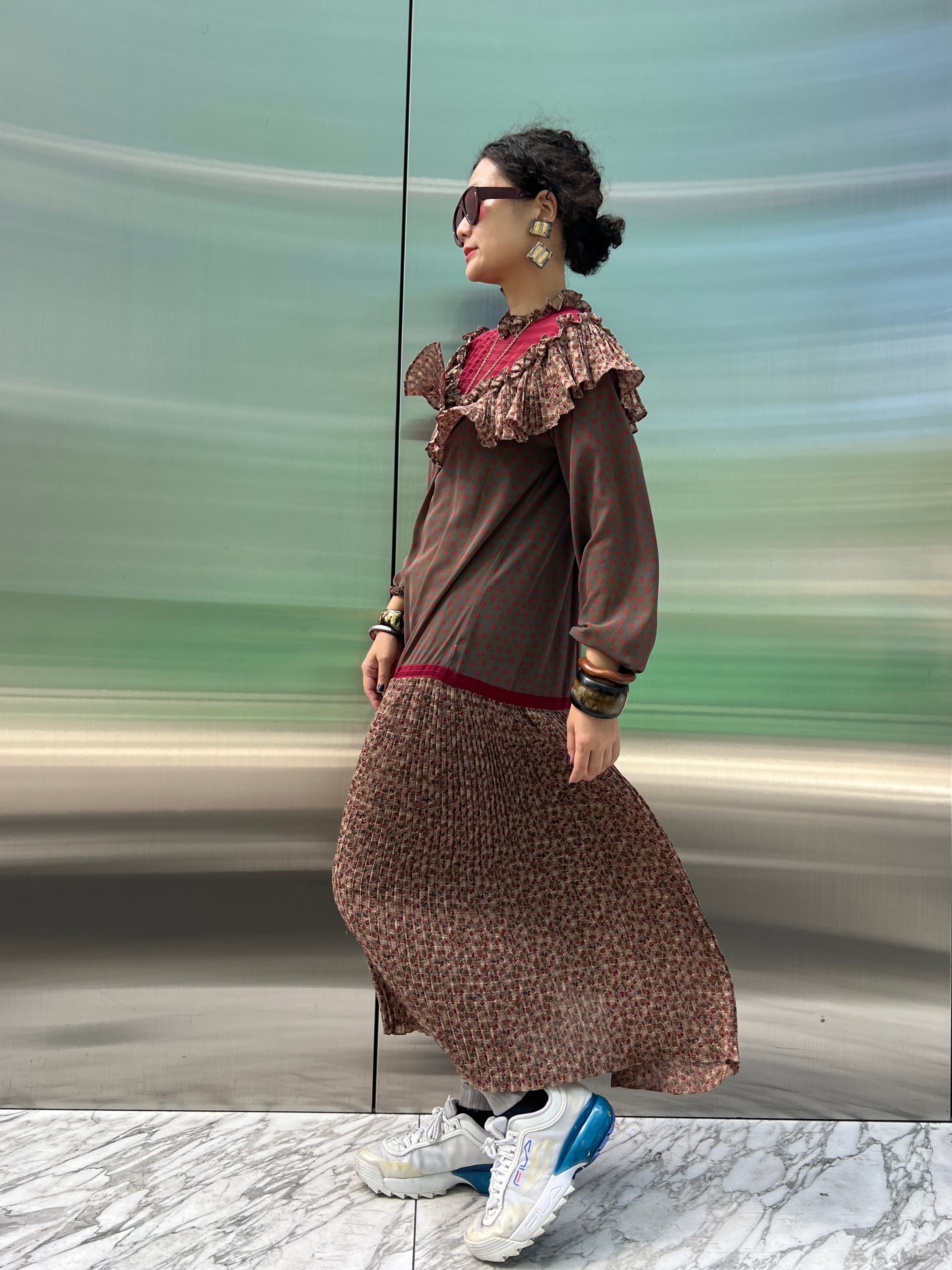 ★Special★ 70s DF Autumn color floral dress ( ダイアン 花柄 ワンピース)