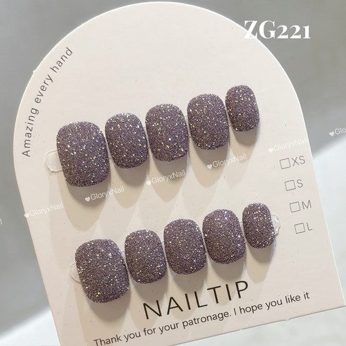 ZG221  ネイルチップ　サイズXS/S/M/L 写真はベリーショート　形変更可能ベリーショート/ショート/ショートオーバル/ミディアムスクエア