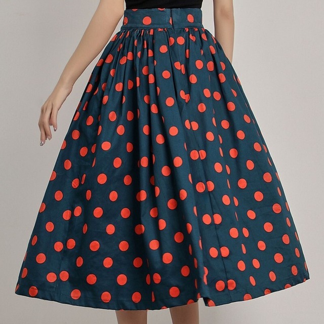 ドット柄Aラインスカート 10203