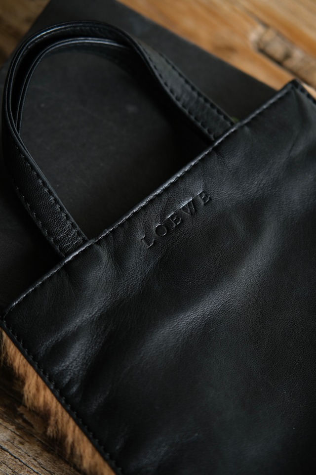 IORI/"LOEWE" 2face mini hand bag/leather × haircalf
