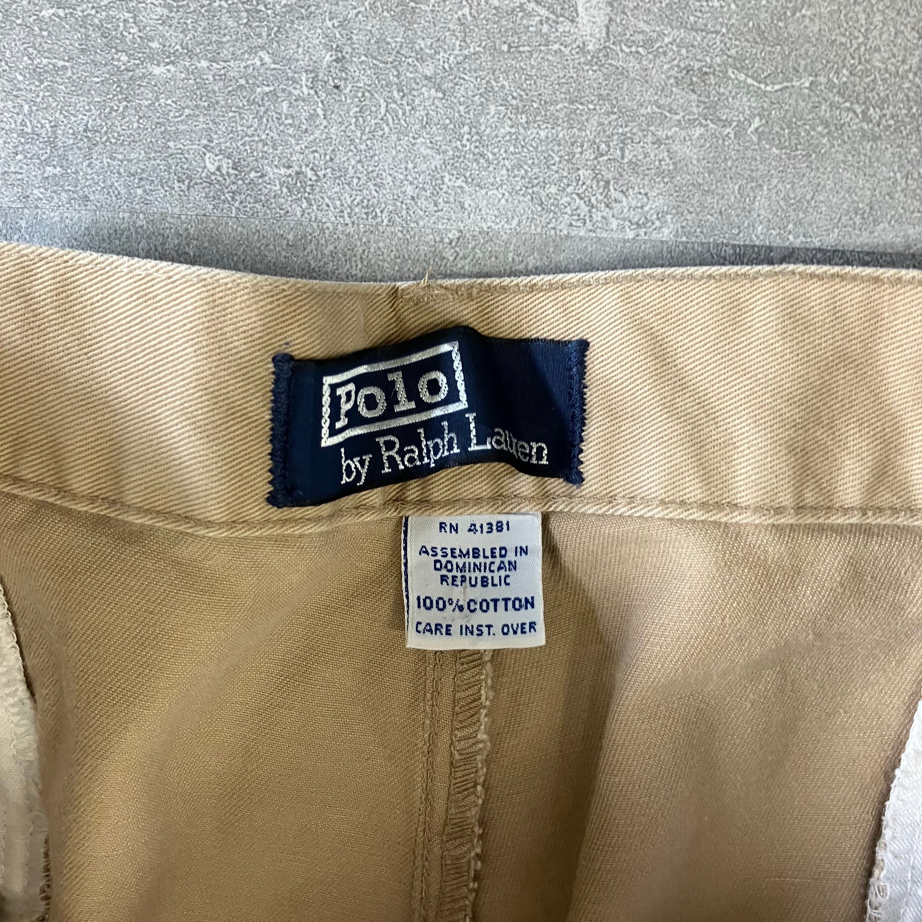 や*じ様 ポロ バイ ラルフローレン　2タック　ポロチノ　チノパン　古着　ブラッ 90年代 USA製 Polo Ralph Lauren ポロラルフローレン 2タック