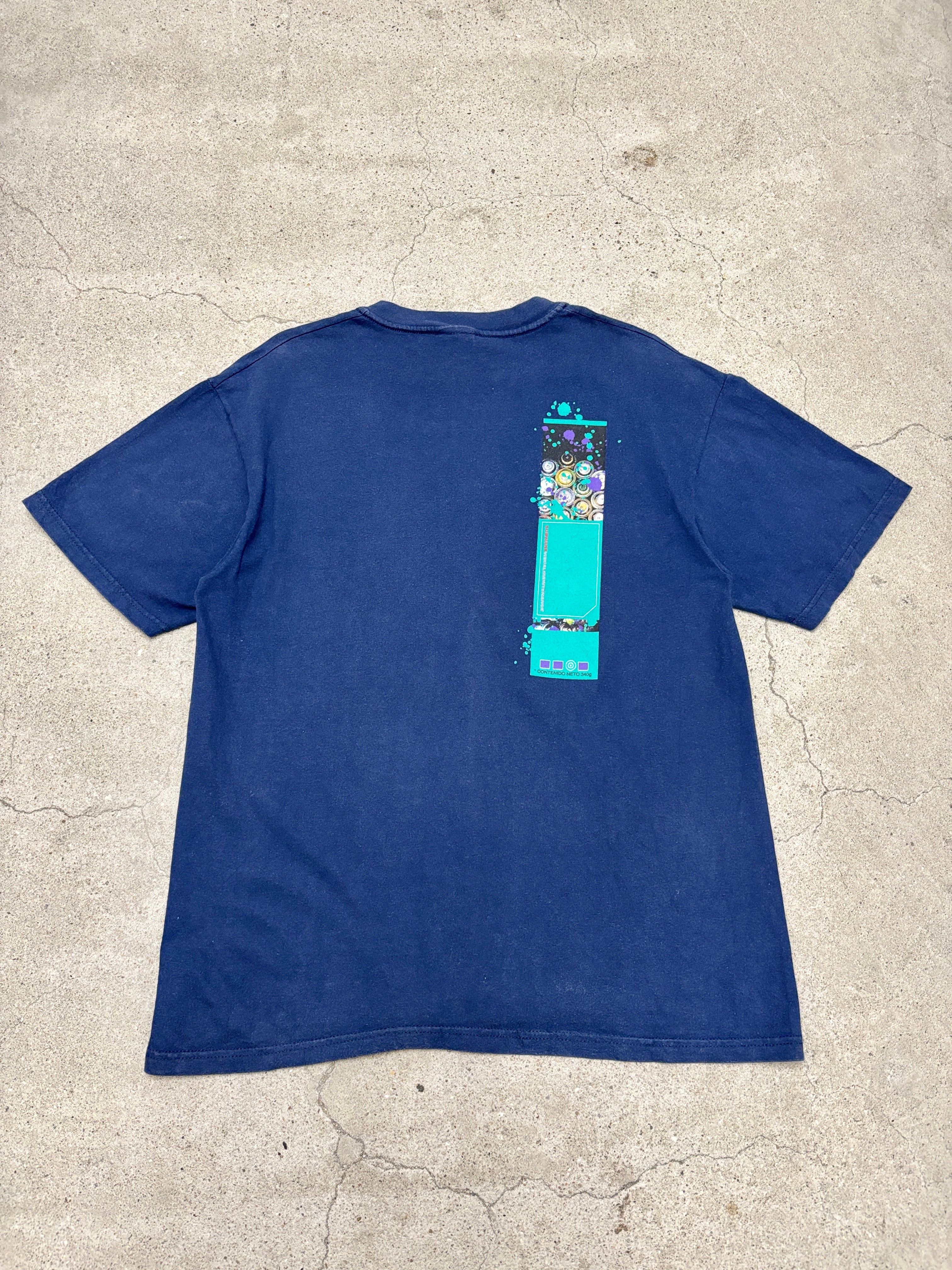 90s SUBWARE/Logo print Tee/L/ロゴプリントTシャツ/スプレ－缶/BSF