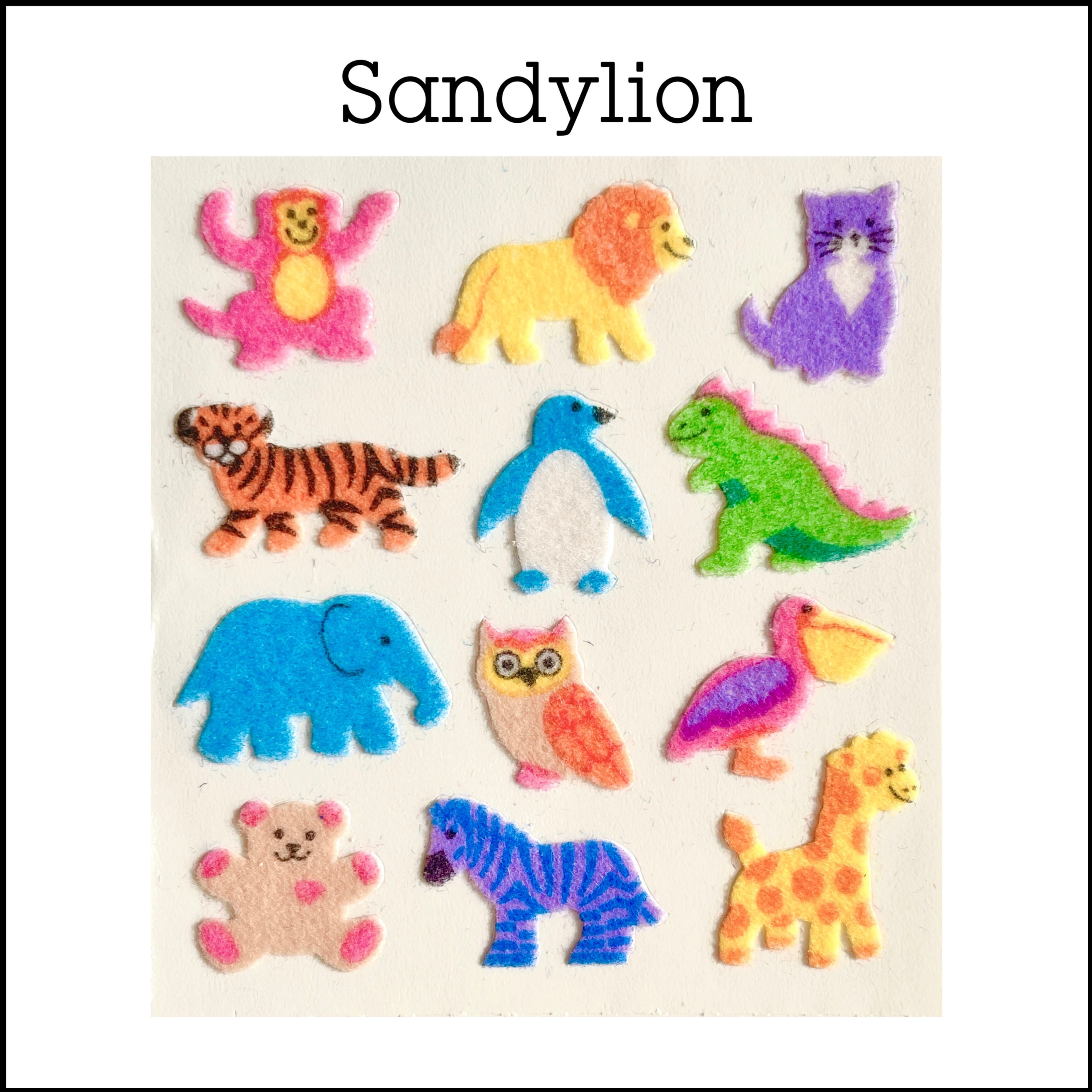 Vintage Rare Sandylion Fuzzy Stickers