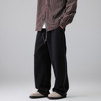 Drawstring Wide Straight Pants ◇2color H0969