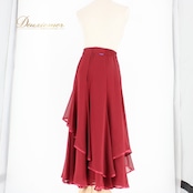 社交ダンス 衣装 スタンダード スカート レッスンウェア レディース Papillon レッド系 赤 無地 フォーマル シンプル 上品 練習着 ダンススカート スタンダード用スカート 社交ダンス用スカート 練習用スカート フォーマルスカート ラテンではない スカート丈 ふんわり フレアスカート Aライン 赤スカート シンプルデザイン 無地デザイン 上品デザイン エレガント 華やか 揺れるスカート パーティー衣装 レディースダンスウェア ポリエステル 大人 赤系コーデ Papillon風