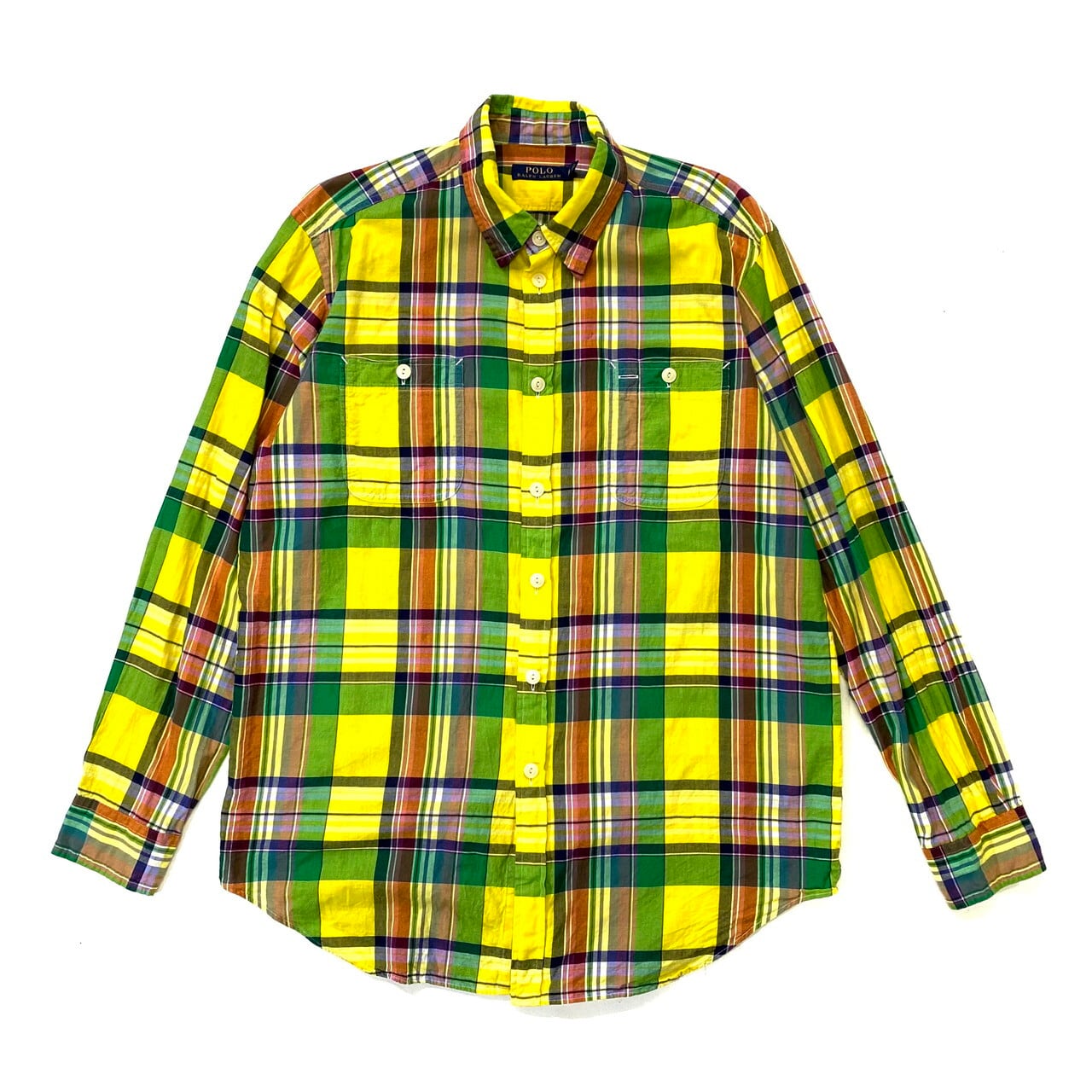 ラルフローレン　ネルシャツ　【XL】　黄／緑／青　長袖　チェック柄　大きいサイズロックシティ一覧
