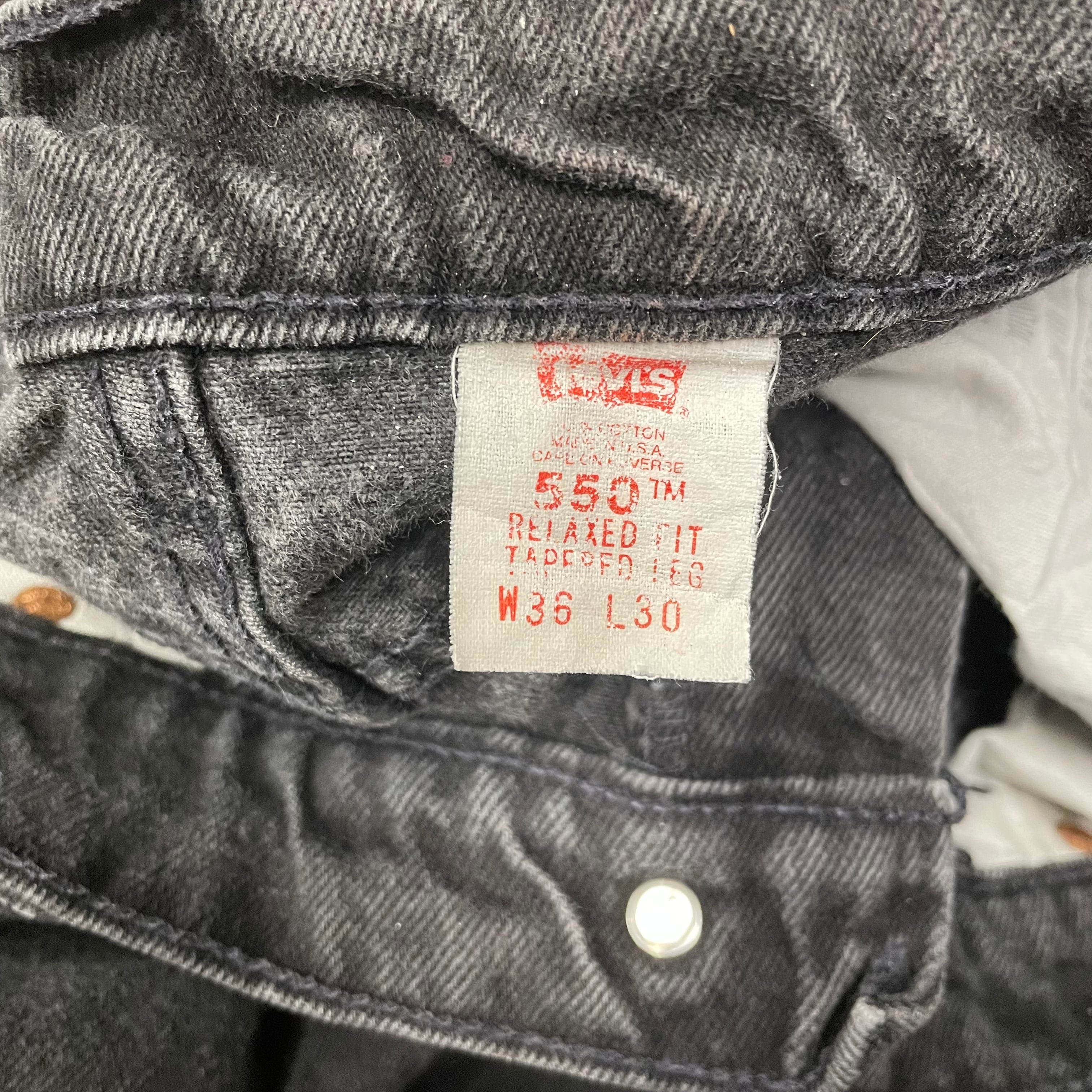 90s Levi's 550 ブラックデニム 後染め USA製 リーバイス